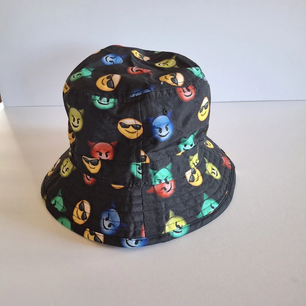 Emoji Black Bucket Citu Hunter Hat Polyester‎